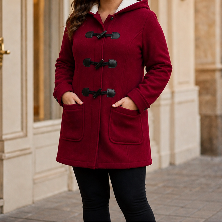Amelie | Eleganter Dufflecoat mit Kapuze