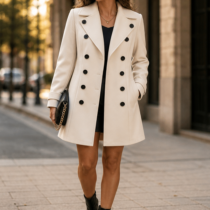 Elena | Eleganter zweireihiger Kurzmantel