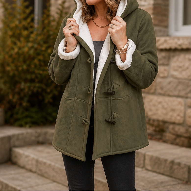Mathilda | Gefütterter Dufflecoat mit Kapuze