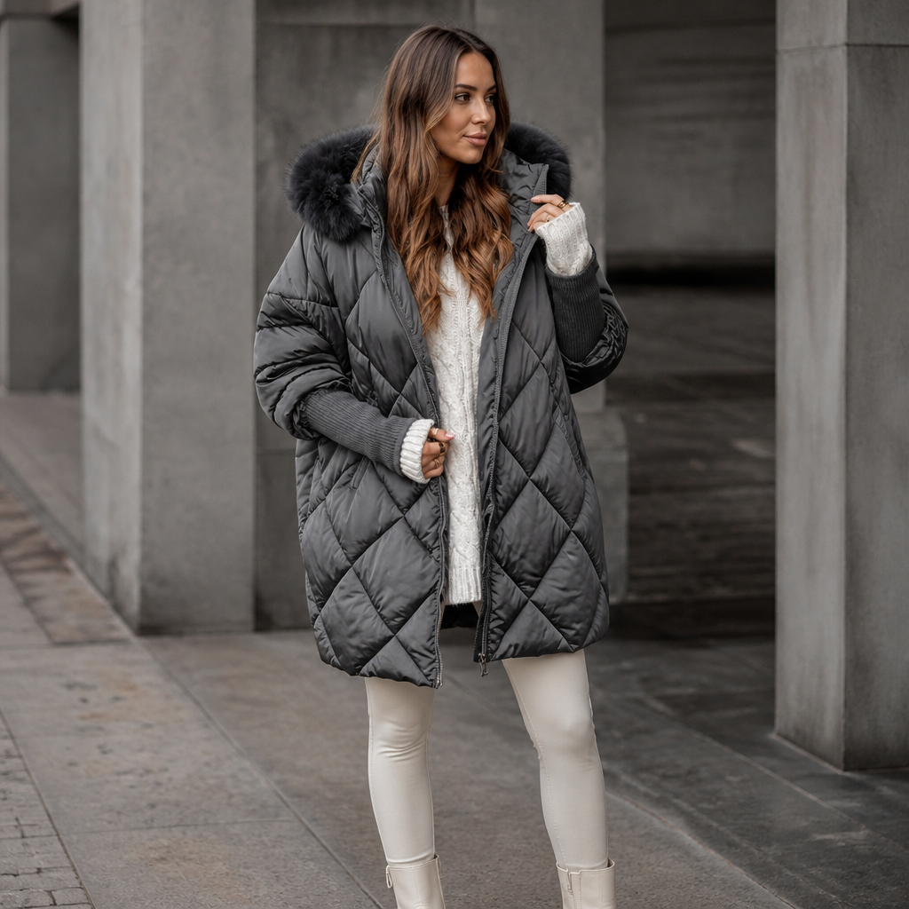 Helena | Gesteppter Wintermantel mit Kapuze
