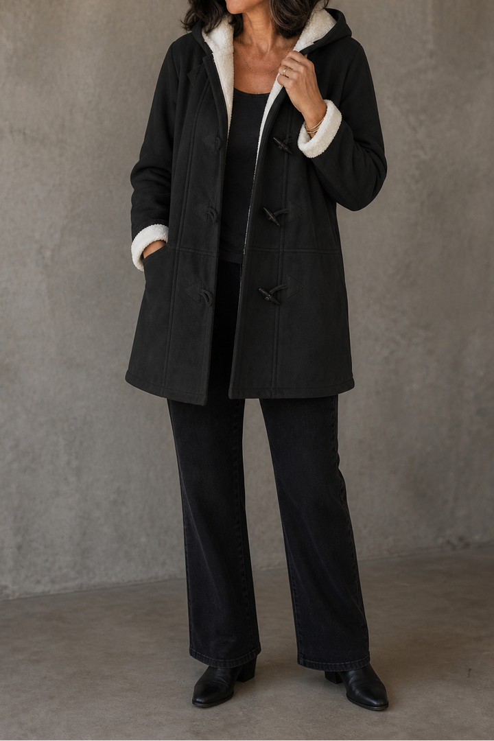 Annelie | Gefütterter Dufflecoat mit Kapuze