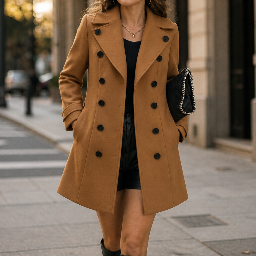 Elena | Eleganter zweireihiger Kurzmantel