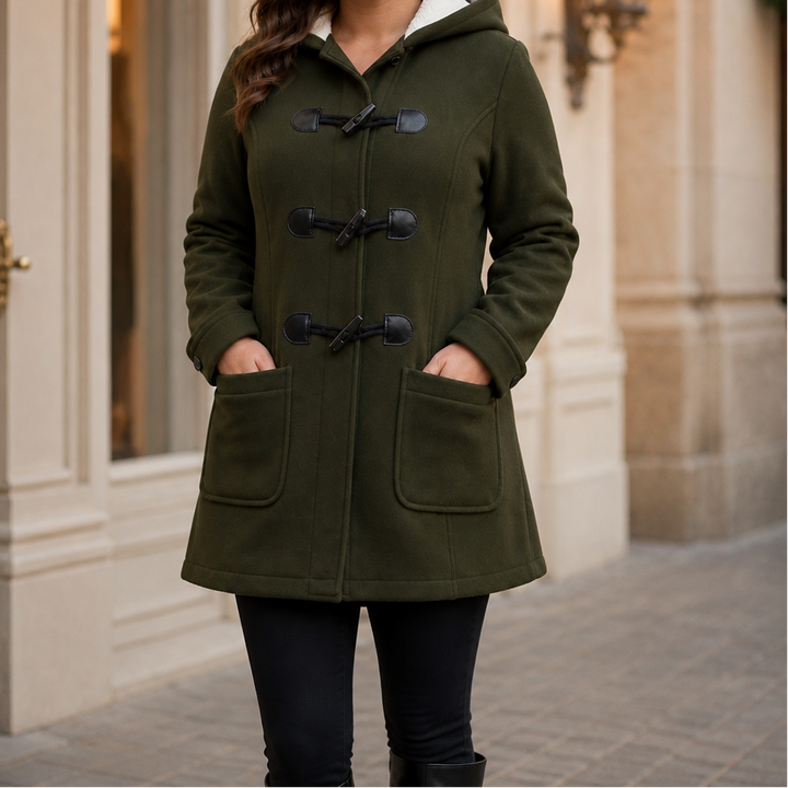 Amelie | Eleganter Dufflecoat mit Kapuze