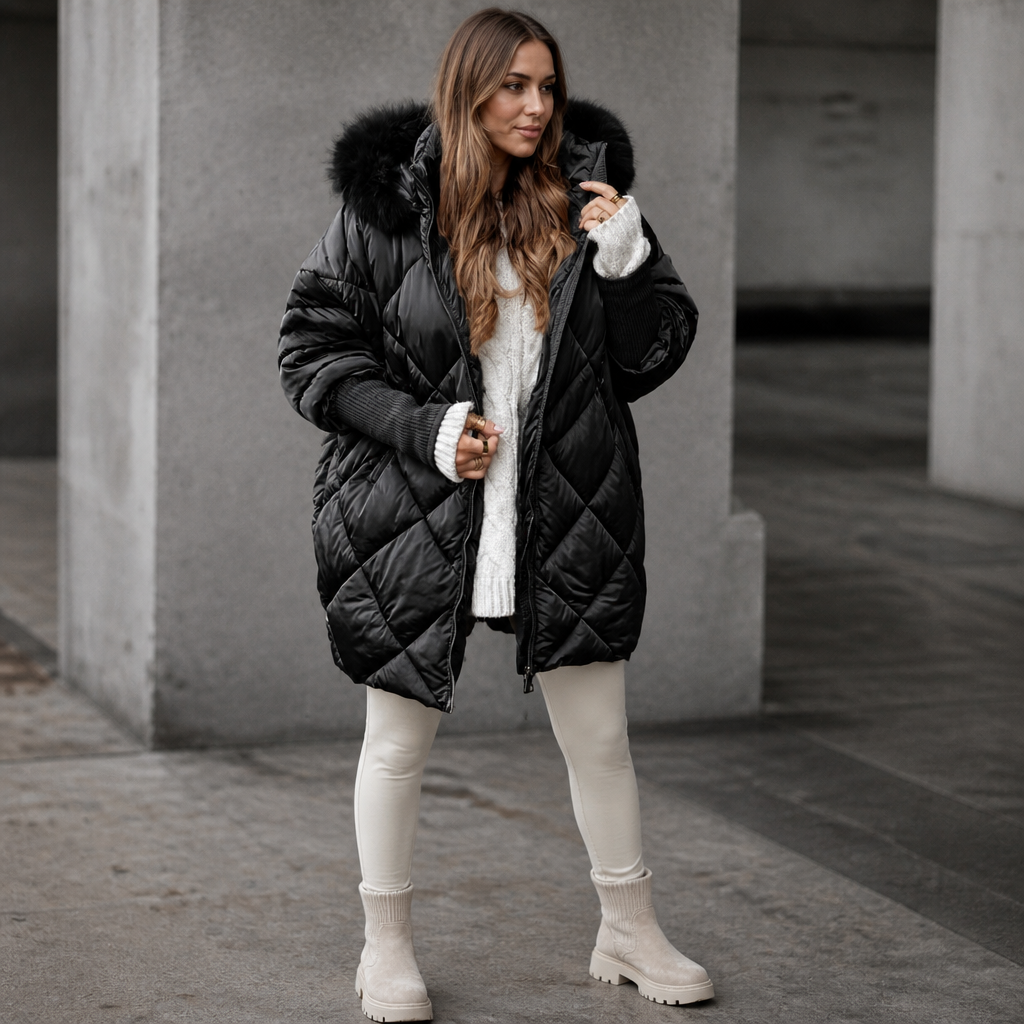 Helena | Gesteppter Wintermantel mit Kapuze