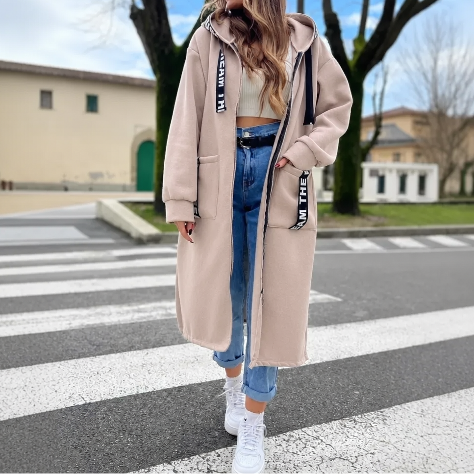 Aurelia | Long-Sweatjacke mit Statement-Bändern