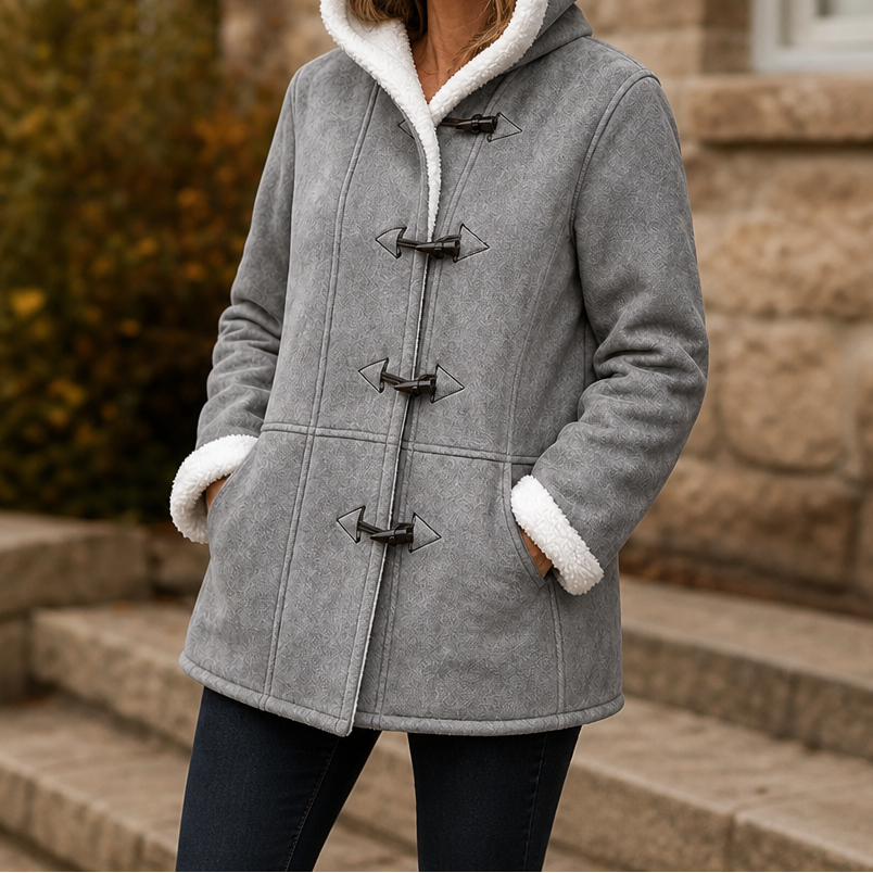 Mathilda | Gefütterter Dufflecoat mit Kapuze