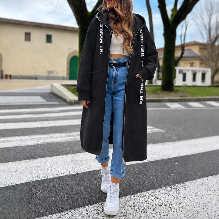 Aurelia | Long-Sweatjacke mit Statement-Bändern