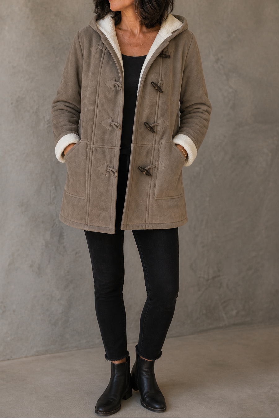 Miriam | Dufflecoat mit Teddyfutter und Knebelverschlüssen