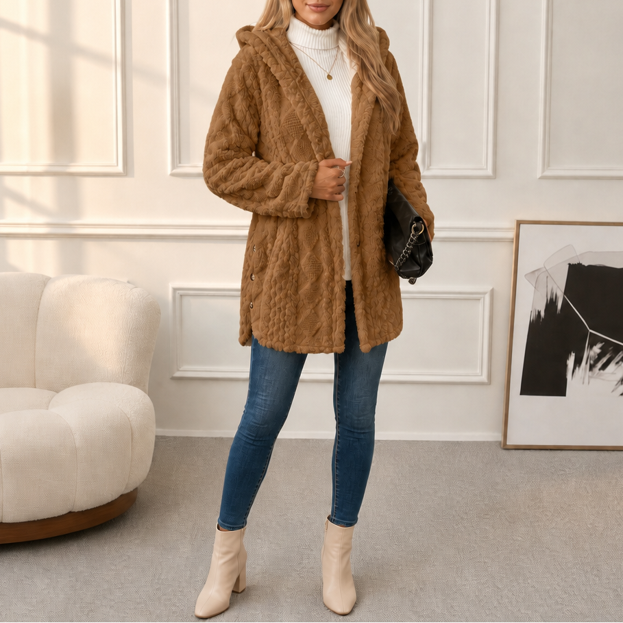 Livia | Kuschelige Strickjacke mit Kapuze